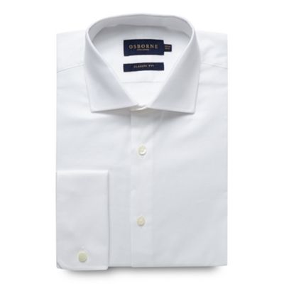 Osborne White regular fit plain oxford shirt